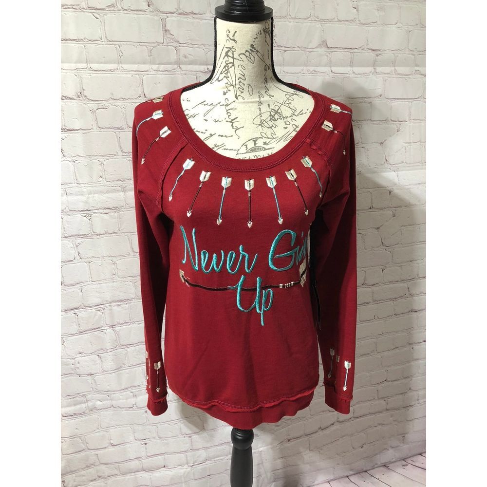 NWT Cowgirl Tuff Burgundy Long Sleeve. XS. 108